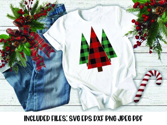Buffalo Plaid Christmas Trees SVG: Editorial Graphics