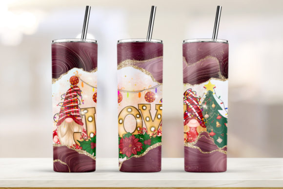 Burgundy and Gold Christmas Joy Skinny Graphics & Print Templates
