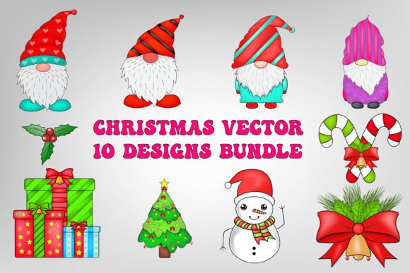 Christmas Cute Vector New Year Bundle: Graphics & Illustrations