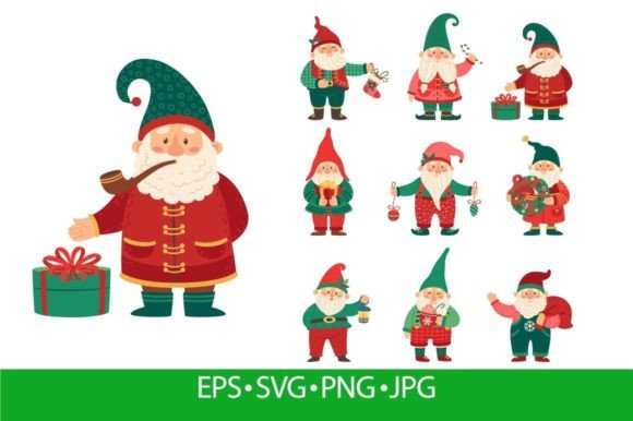 Christmas Gnomes Graphics: Cute Elf Illustrations