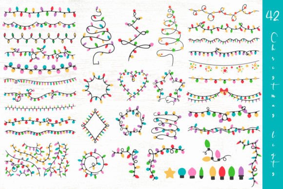 Christmas Lights SVG PNG Vector Bundle: Festive Graphics
