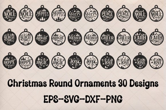 Christmas Round Ornaments Graphics & Illustrations Review