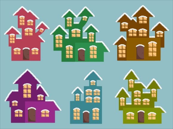 Christmas Snow Winter House Graphics & Illustrations