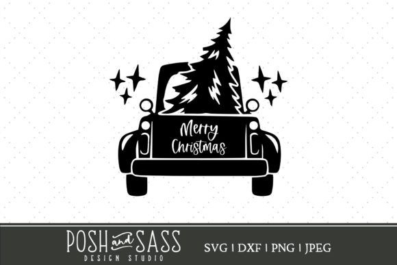 Christmas Tree Truck SVG Cut File for Graphics & Crafts