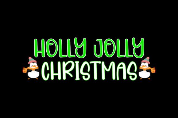 Christmas Typography Colorful Design: Graphics & Illustrations