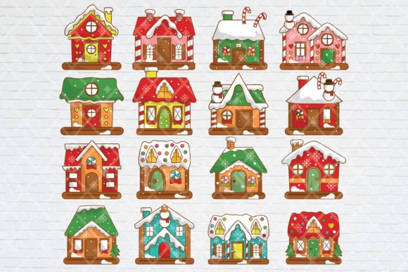 Cute Christmas Gingerbread House Graphics & Illustrations