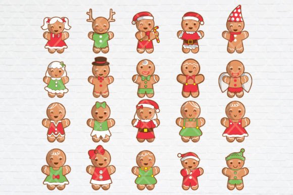 Cute Christmas Gingerbread Man Graphics & Illustrations