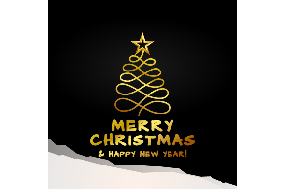 Merry Christmas and Happy New Year B w Graphics & Templates