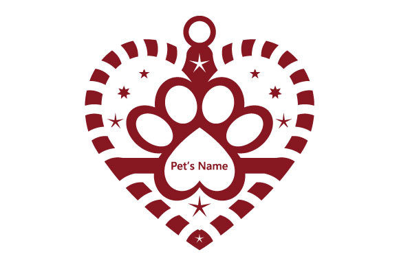 Merry Christmas Bauble Pet Name SVG Graphics & Print Templates