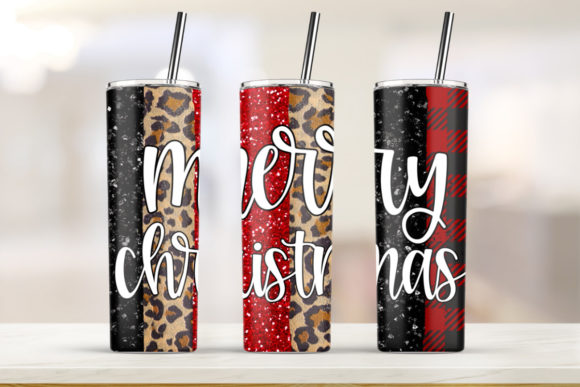 Merry Christmas Tumbler 20oz Skinny Graphics & Print Templates