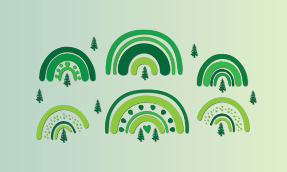 Paper Cut Christmas Rainbow: Graphics for Crafts