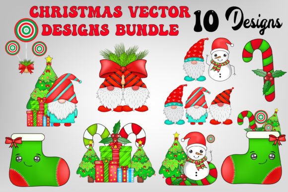 Watercolor Christmas Cute Vector Bundle: Graphics & Illustrations