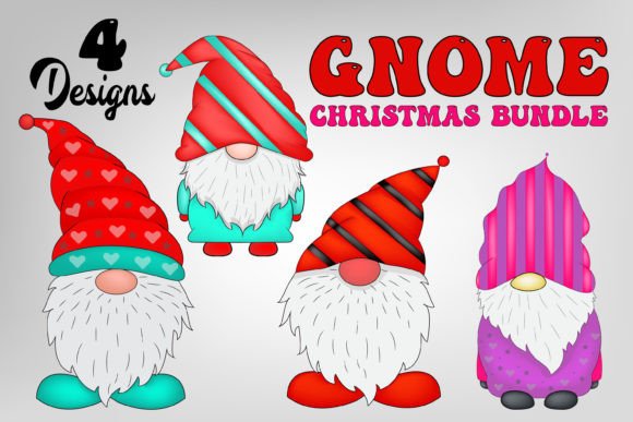 Watercolor Christmas Gnome Bundle: Graphics & Illustrations