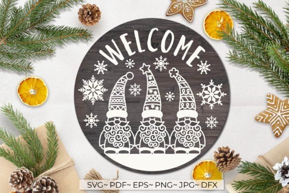 Welcome Christmas Door Sign SVG: Editorial Graphics Review
